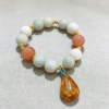 The Calm Glow: Multi-Tone Agate & Natural Amber Teardrop Bracelet