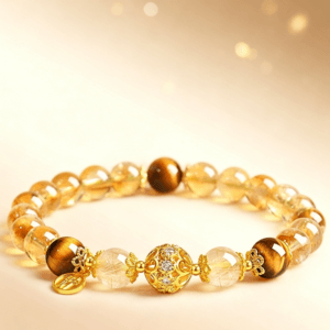 Wealth & Abundance: Citrine & Golden Tiger Eye Bracelet