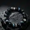 The Restart Shield: Silver Sheen Obsidian & Blue Tiger's Eye Bracelet