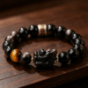 Silver Obsidian PiXiu Fortune Bracelet