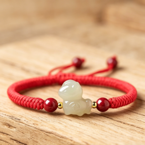 The Fortune Steed: Natural Hetian Nephrite Jade Braided Bracelet