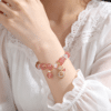 Natural Strawberry Quartz Lucky Fortune Pouch Bracelet