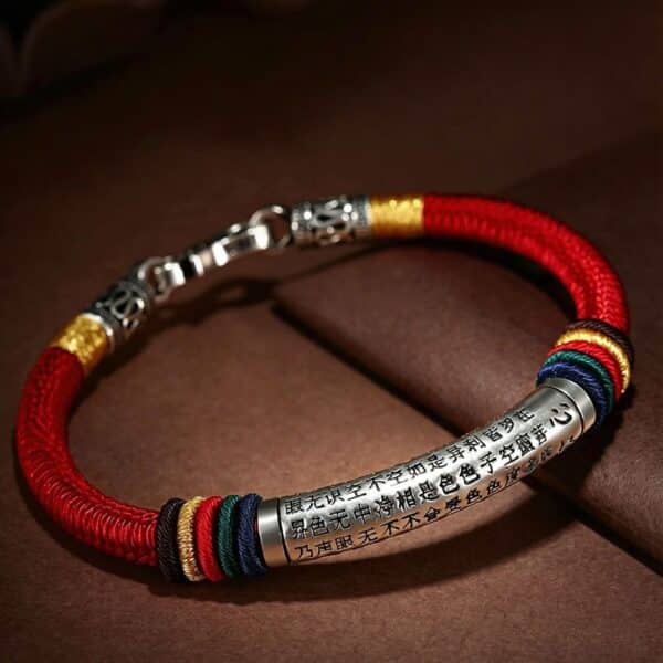 The Calm Keeper: Heart Sutra 925 Sterling Silver Vajra Knot Bracelet