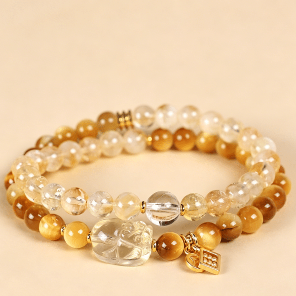 主图2 Double Wrap Yellow Tiger's Eye & Citrine Pixiu Bracelet