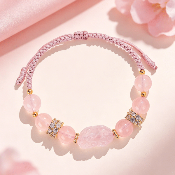 主图2 The Love & Prosperity Guardian: Natural Rose Quartz Pixiu Bracelet