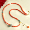 主图2 The Joy Balance: Dual-Wear Natural South Red Agate & Blue Jadeite Beaded Jewelry