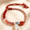 Lucky Gourd Braided Bracelet | South Red Agate & White Chalcedony