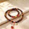 Tiger's Eye & Red Agate Double Wrap Bracelet