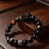 Silver Obsidian PiXiu Fortune Bracelet
