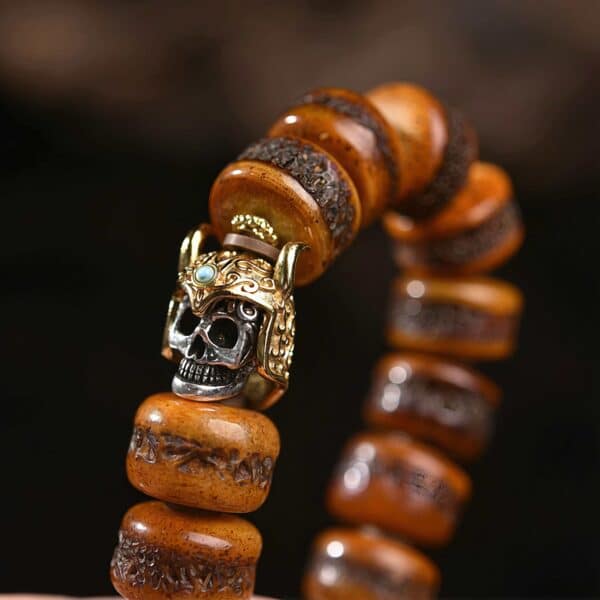 The Fearless Path: Vintage Tibetan Yak Bone Mala Bracelet
