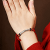 The Calm Keeper: Heart Sutra 925 Sterling Silver Vajra Knot Bracelet
