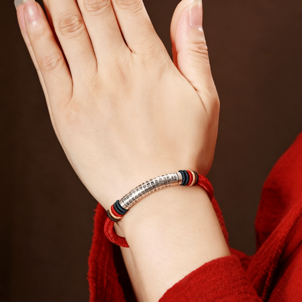 The Calm Keeper: Heart Sutra 925 Sterling Silver Vajra Knot Bracelet
