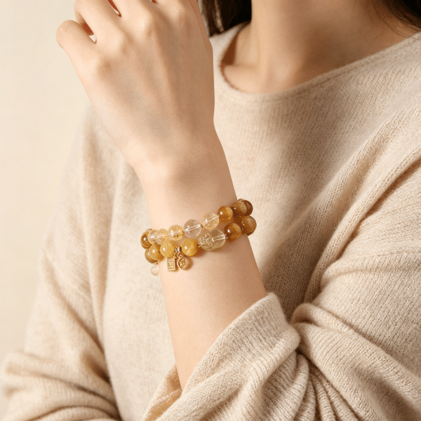 主图3 Double Wrap Yellow Tiger's Eye & Citrine Pixiu Bracelet