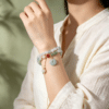 主图3 The Mountain Calm: Natural Tianshan Green Jade Beaded Bracelet