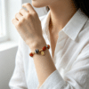 The Fortune Magnet: Natural Southern Red Agate Mixed Gemstone Bracelet