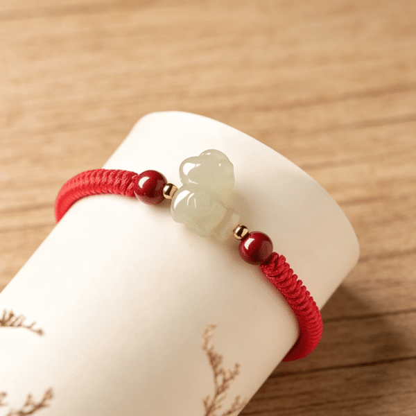 The Fortune Steed: Natural Hetian Nephrite Jade Braided Bracelet