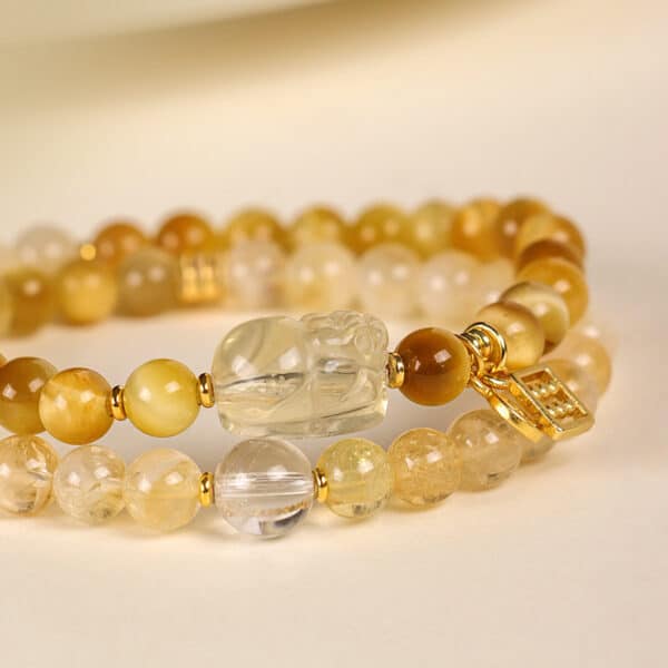 主图4 Double Wrap Yellow Tiger's Eye & Citrine Pixiu Bracelet
