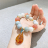 The Calm Glow: Multi-Tone Agate & Natural Amber Teardrop Bracelet