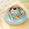 主图4 The Abundance Calm: Lao shan Sandalwood & Citrine "Fu" Fortune Bracelet