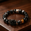 Silver Obsidian PiXiu Fortune Bracelet