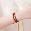 Tiger's Eye & Red Agate Double Wrap Bracelet