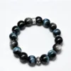 The Restart Shield: Silver Sheen Obsidian & Blue Tiger's Eye Bracelet