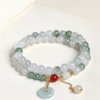 主图5 The Mountain Calm: Natural Tianshan Green Jade Beaded Bracelet