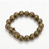 The Fortune Guardian: Vintage Brass PiXiu & Six True Words Mantra Beaded Bracelet