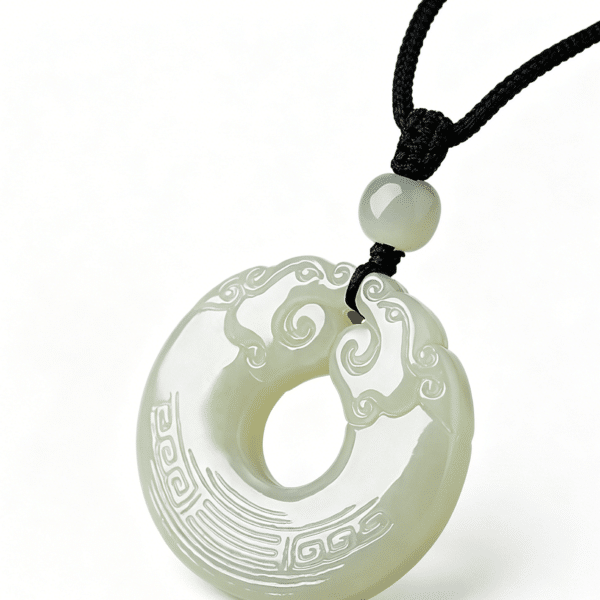 主图5 The Abundance Guardian: Double Pixiu Natural Hetian Jade Peace Buckle Necklace