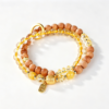 主图5 The Abundance Calm: Lao shan Sandalwood & Citrine "Fu" Fortune Bracelet