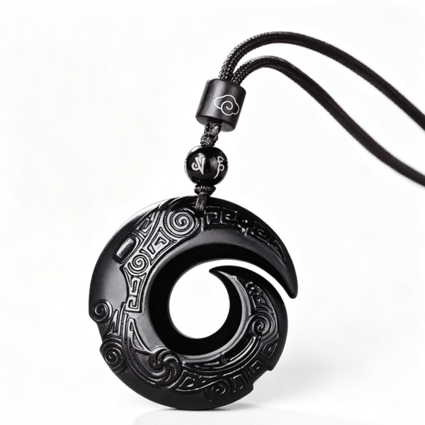 主图5 The Fortune Spinner: Obsidian Lucky Cycle Pendant