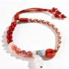 Lucky Gourd Braided Bracelet | South Red Agate & White Chalcedony