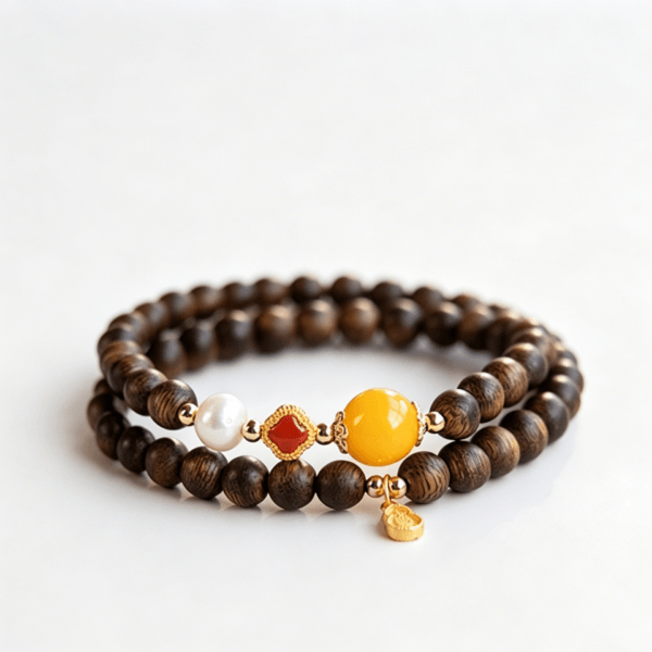 主图5 Grounded Joy Collection: Natural Kynam Agarwood Bracelets