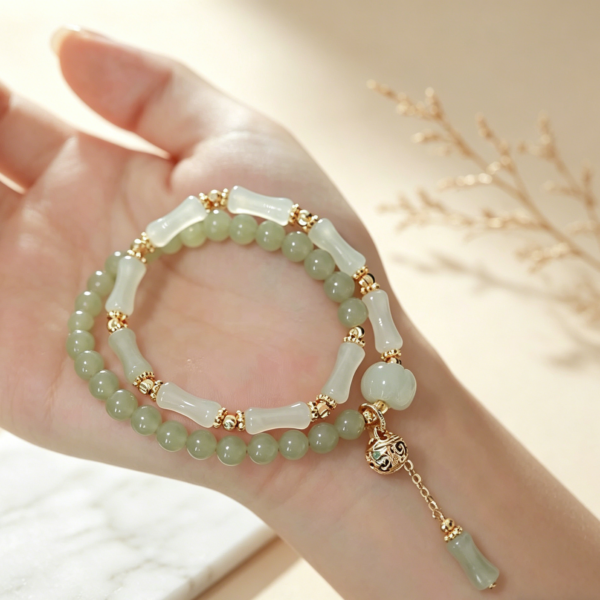 主图5 Bamboo Pattern Nephrite Bracelet, Harmony & Growth