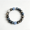 Natural Blue Tiger's Eye & Silver Obsidian Cosmic Energy Bracelet