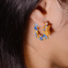 The Dragon Fortune: Handcrafted Cloisonné & 925 Sterling Silver Hoop Earrings