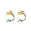 The Dragon Fortune: Handcrafted Cloisonné & 925 Sterling Silver Hoop Earrings
