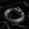 生成去文字提示词 (1) The Dominance Dragon: S925 Sterling Silver Vintage Bold Men's Dragon Bracelet