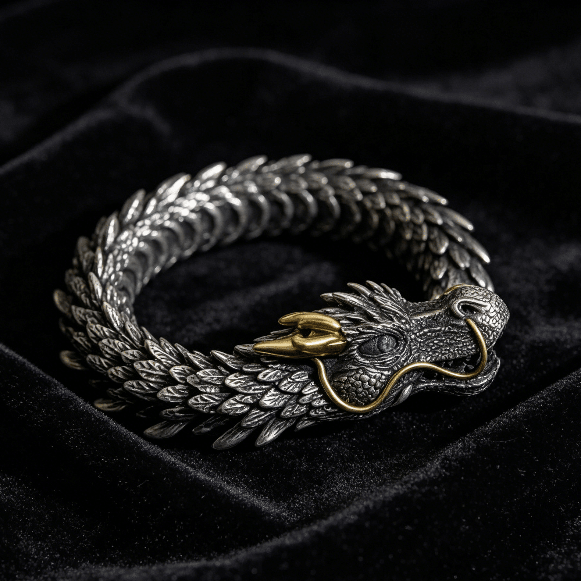 The Dominance Dragon: S925 Sterling Silver Vintage Bold Men's Dragon Bracelet - 18cm / 7.1″Recommended Weight Range110-130 Jin (≈121-143 lbs / 55-59 kg) .