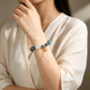 The Allure Guardian: Green Sugar Agate & Clear Quartz Nine-Tailed Fox Bracelet