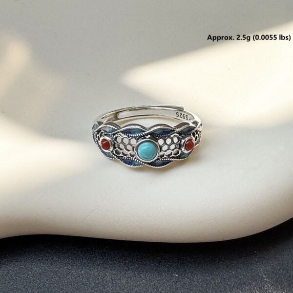 sku2.5g.jpg新 The Azure Fortune: S925 Silver Turquoise Nanhong Agate Ring