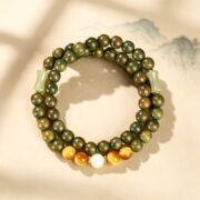 The Calm Grove: Green Sandalwood Meditation Bracelet