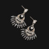 主图-1 The Calm Boho: Grey Crystal Tassel Earrings