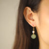 Serenity Nephrite Jade Disc Drop Earrings