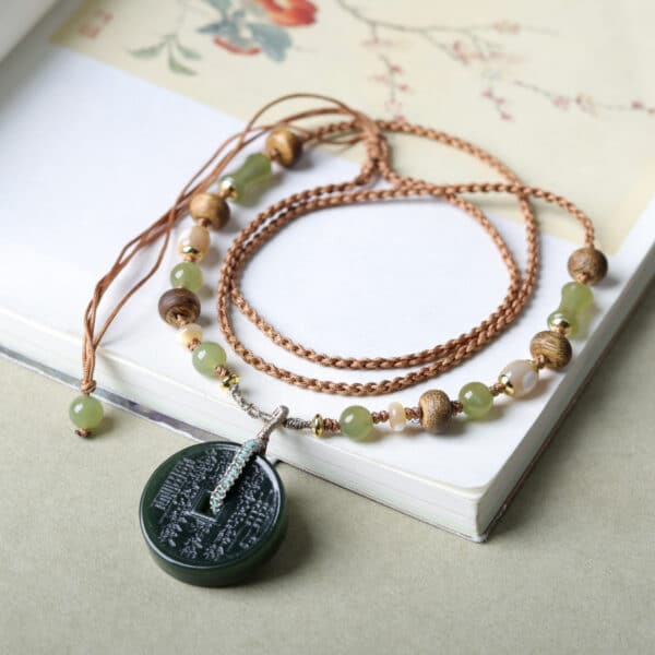 主图-2 Steady Guardian: Nephrite Peace Coin Necklace