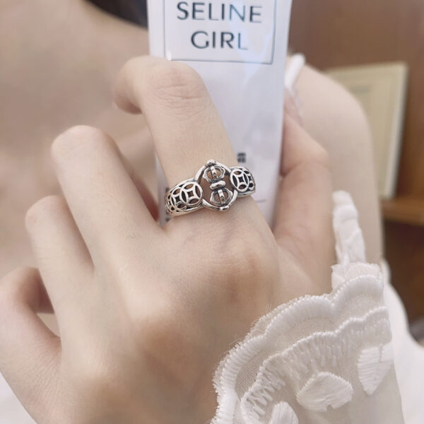 The Fortune Guardian: 925 Sterling Silver Vajra Abundance Ring