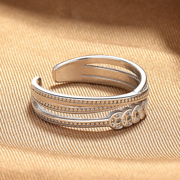主图-2 Vintage Charm Symbol: S925 Five Emperor Coin Adjustable Ring