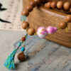 The Serene Guardian: Natural Sandalwood Meditation Wrap Bracelet