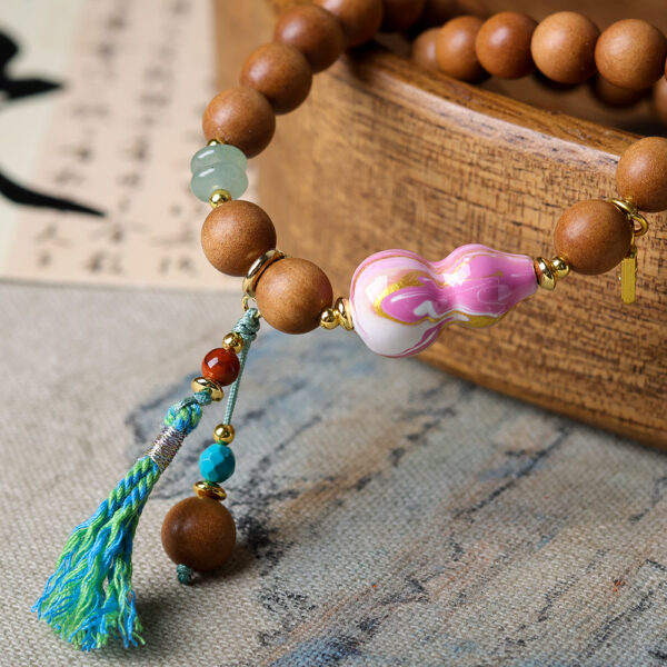 The Serene Guardian: Natural Sandalwood Meditation Wrap Bracelet