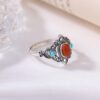 Lucky Nanhong Agate 925 Sterling Silver Ring